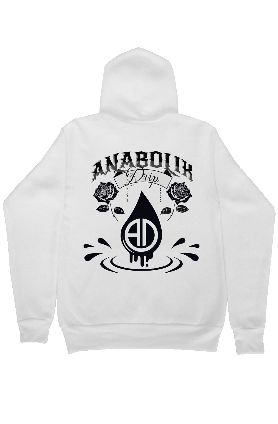 Anabolik Drip Rose Hoodie - White